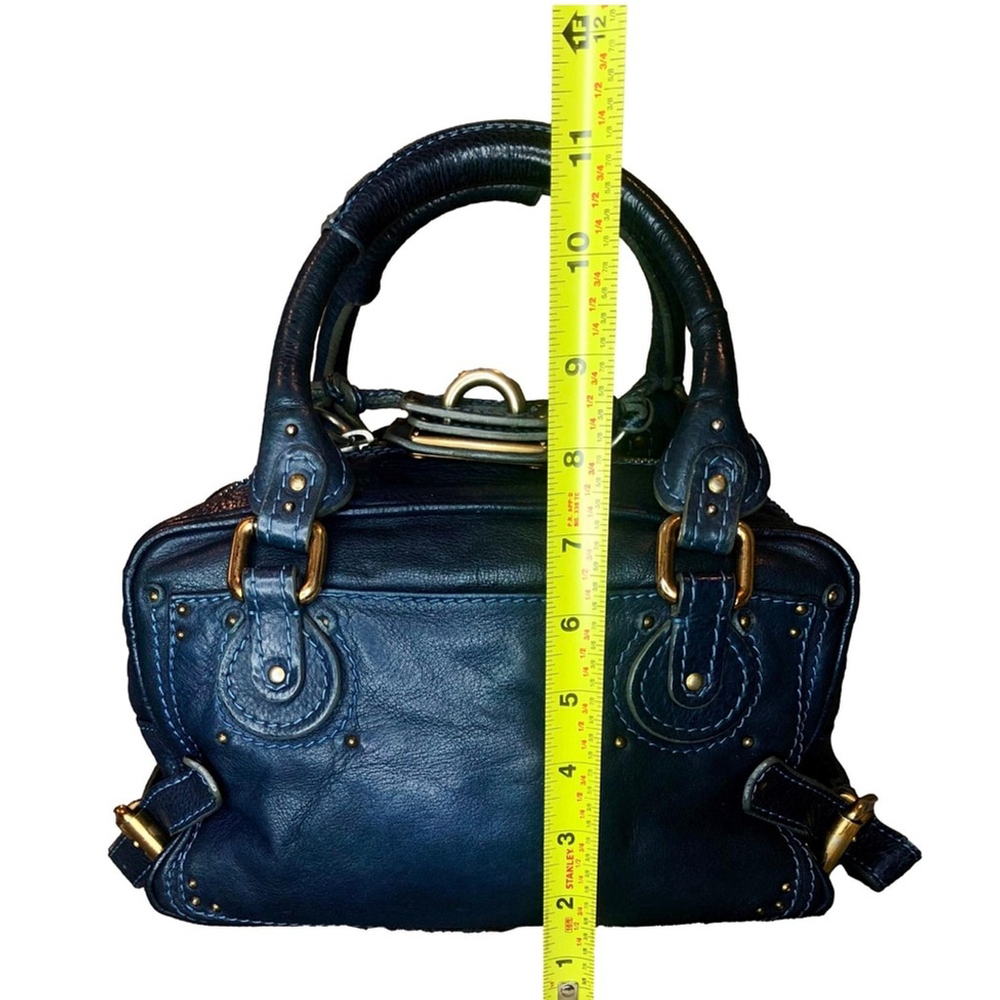 CHLOE Paddington Navy Blue Leather Tote Hand Bag CHLOE Padlock - Picture 10 of 17